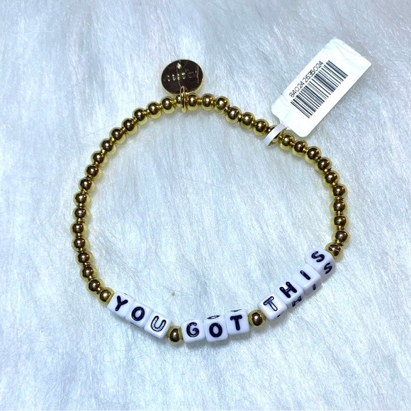 NWT Little Words Project 14k Gold Waterproof ‘You Got This’ Beaded Bracelet S/M - Picture 13 of 16